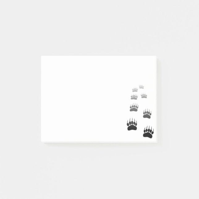 Post-it® Empreinte de patte d'ours noir dégradant (Devant)