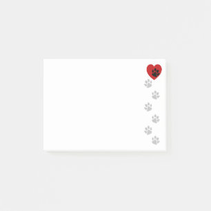 Post-it® Empreintes de pattes dans mon coeur