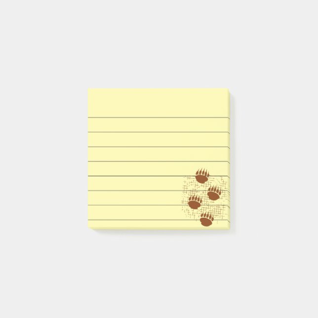 Post-it® Empreintes de pattes de l'ours Arrière - plan en d (Devant)