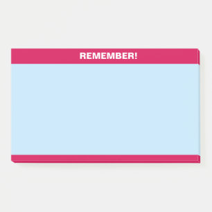 Post-it® En-tête Bourgogne sur Note de rappel bleu clair