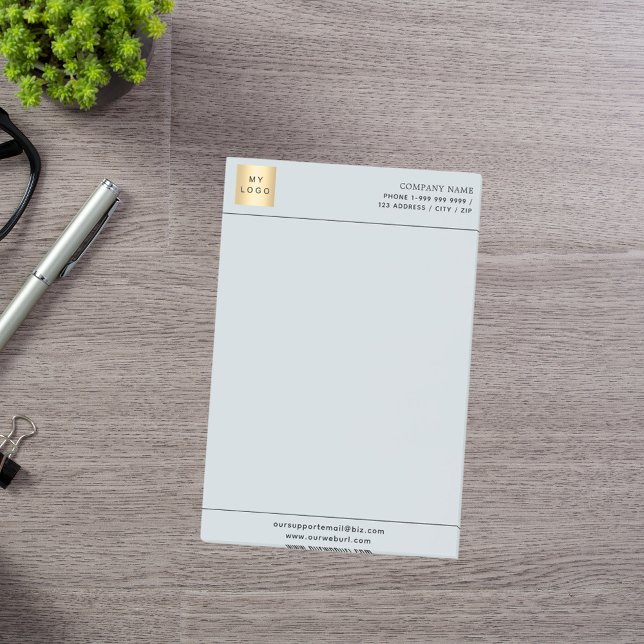 Post-it® En-tête du logo de l'entreprise gris (Créateur téléchargé)