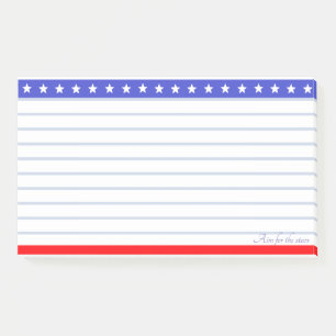 Post-it® En-tête étoile sur papier ligné bleu, rouge et bla