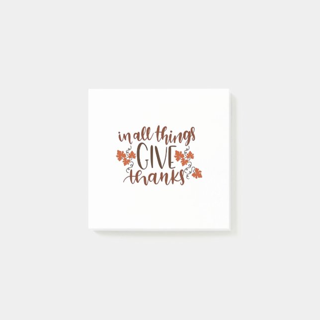 Post-it® En Tout, Remerciez le Citrouille de Thanksgiving (Devant)