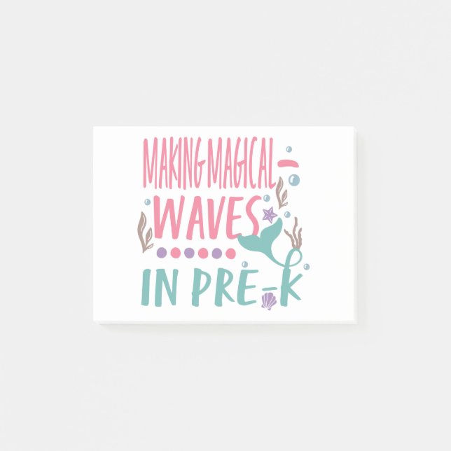 Post-it® Enfants Fabriquant Des Vagues Magiques Dans Pré K  (Devant)