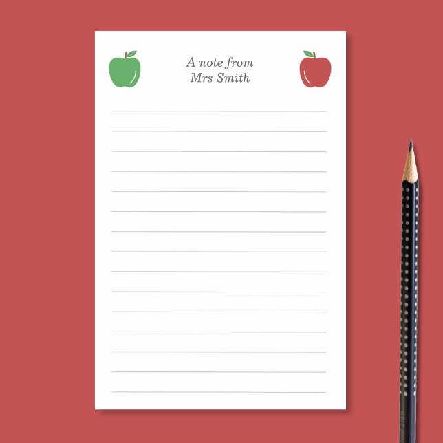 Post-it® Enseignant Apple et les lignes (Teacher Apple and Lines Post-it Notes)