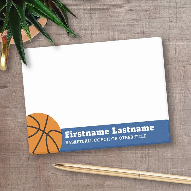 Post-it® Enseignant de basket-ball ou d'éducation physique (Personalized Post-It Note - Basketball Theme)
