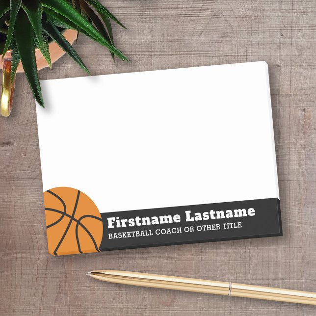Post-it® Enseignant de basket-ball ou d'éducation physique (Personalized Post-It Note - Basketball Theme)