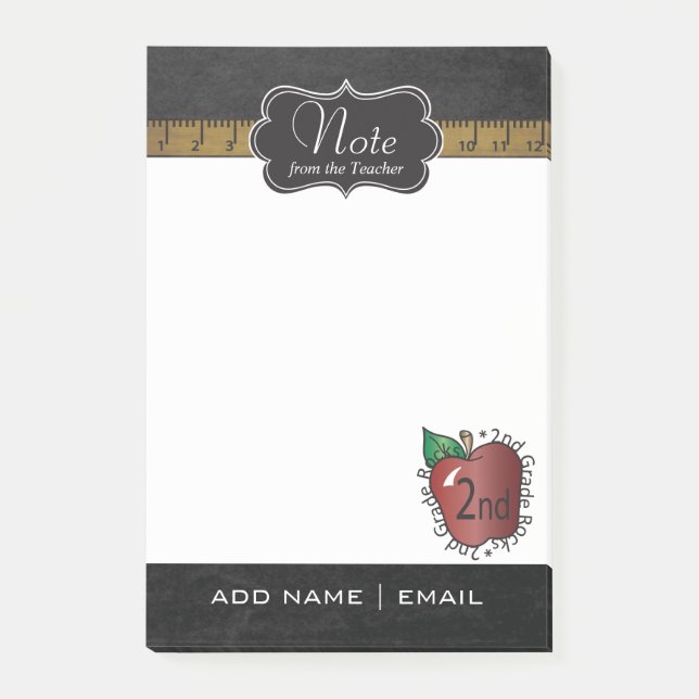 Post-it® Enseignant de deuxième année | Texte do-it-yoursel (Devant)