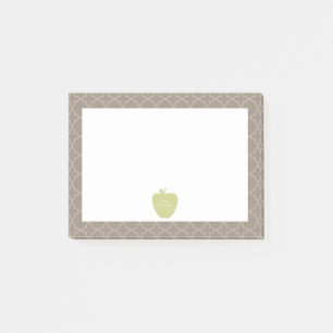 Post-it® Enseignant du Quatrefoil Brown Green Apple