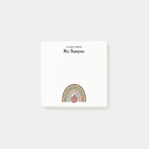 Post-it® Enseignant École Personnalisée Apple Arc-en-ciel