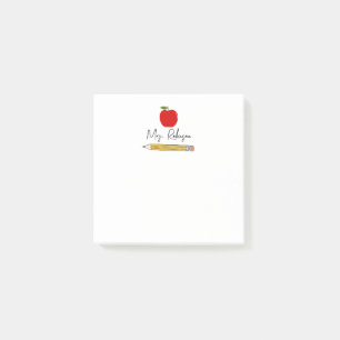 Post-it® Enseignant personnalisé Apple et crayon