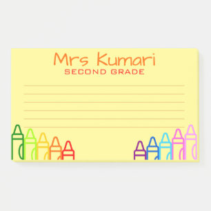 Post-it® Enseignant personnalisé Crayon Design Linked