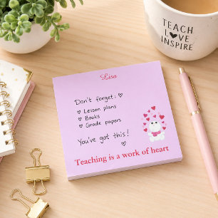 Post-it® Enseignement de cœurs roses