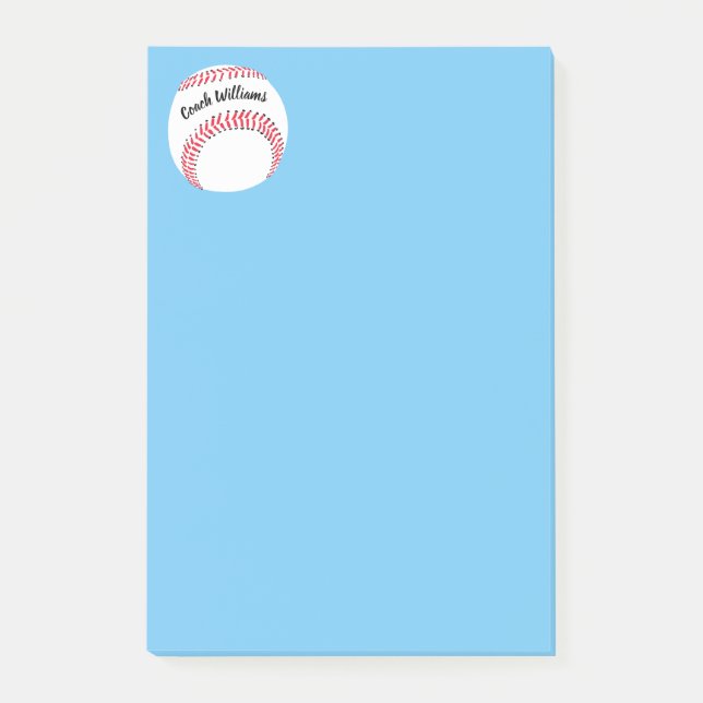 Post-it® Entraîneur de baseball Ajouter le nom 4x6 (Devant)