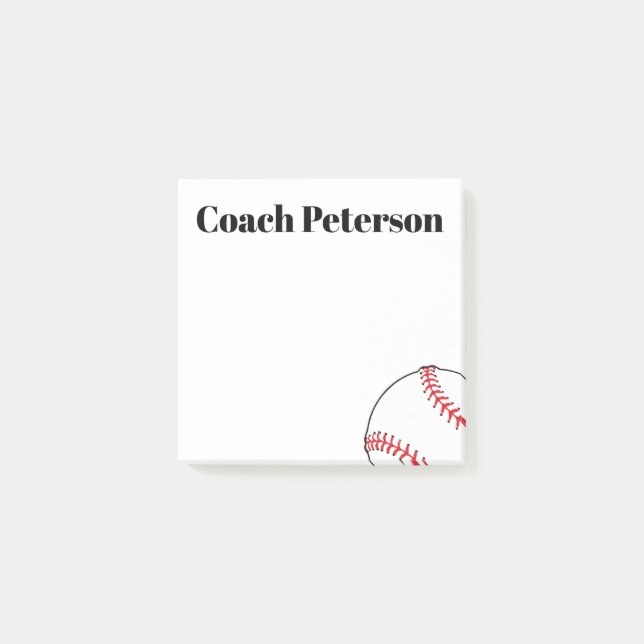 Post-it® entraîneur de baseball coutume merci cadeau notes  (Devant)