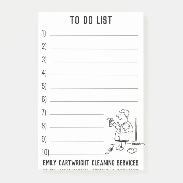 Post-it® Entreprises de nettoyage domestique pour personnal (Devant)
