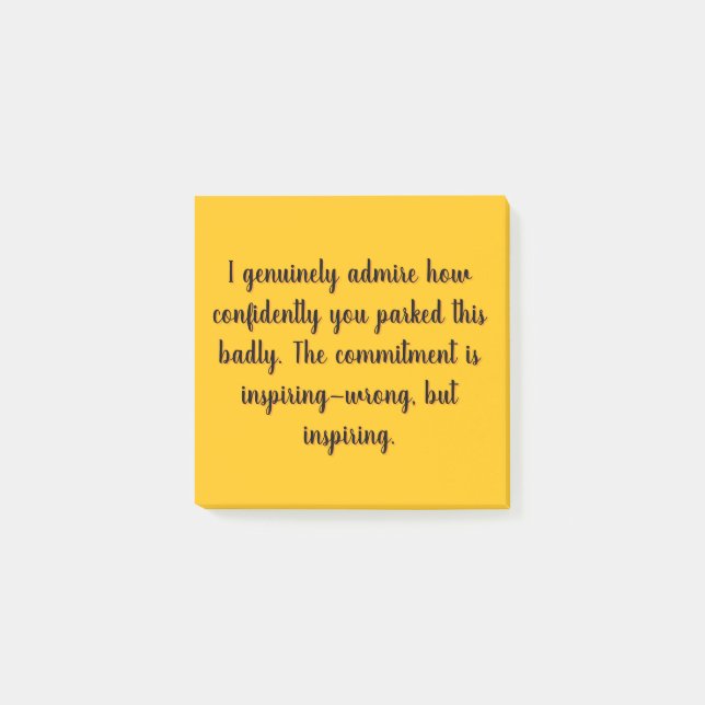 Post-it® Epic Parking Fail Sticky Notes (Devant)