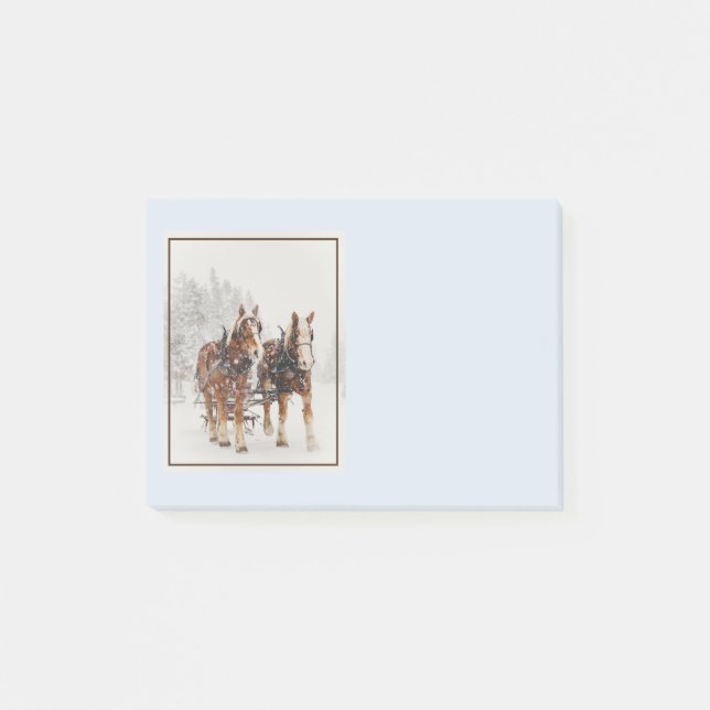 Post-it® Équipe de Belgique de cheval Wintery Christmas Sce (Devant)