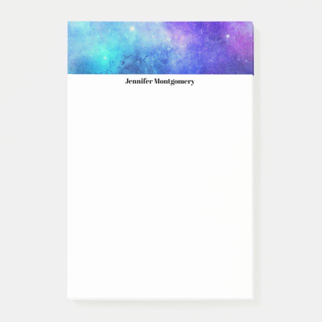 Post-it® Espace de galaxie violet et bleu Abstrait (Devant)