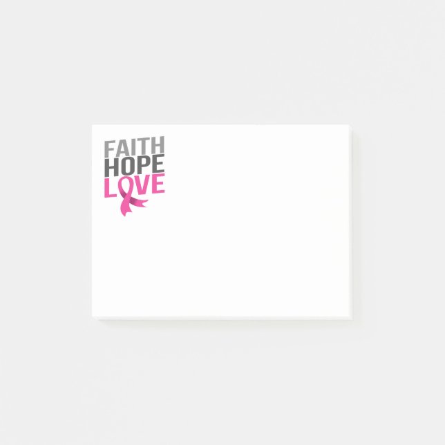 Post-it® Espoir de sensibilisation au cancer du sein du rub (Devant)