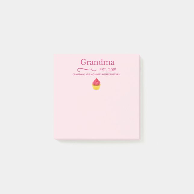 Post-it® Est de grand-maman. Nouveau rose de citation de (Devant)