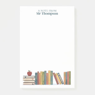 Post-it® Étagère à livres rouge pomme enseignant personnali