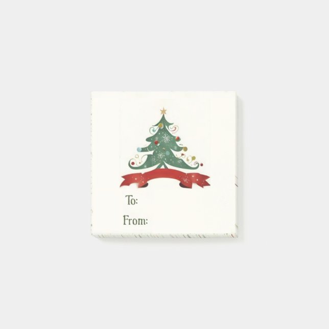 Post-it® Étiquettes Cadeau Arbre de Noël (Devant)