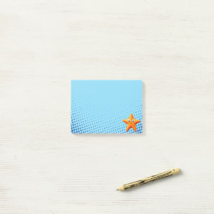 Post-it® Étoile de mer de dessin animé mignonne océan bleu