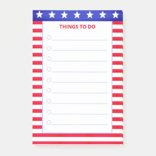 Post-it® Étoiles, Choses À Faire rayées rouges et blanches