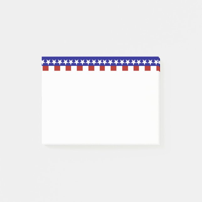 Post-it® Étoiles et bandes de rouge blanc et bleu (Devant)