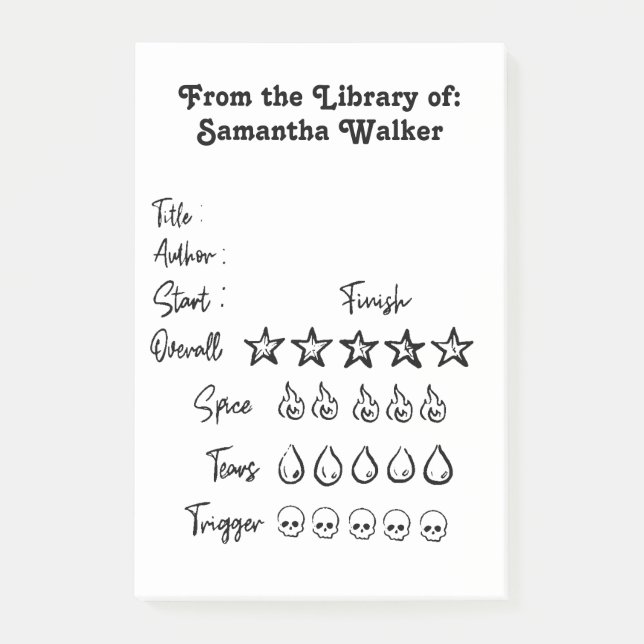 Post-it® Évaluation de la bibliothèque de notes rapides (Devant)