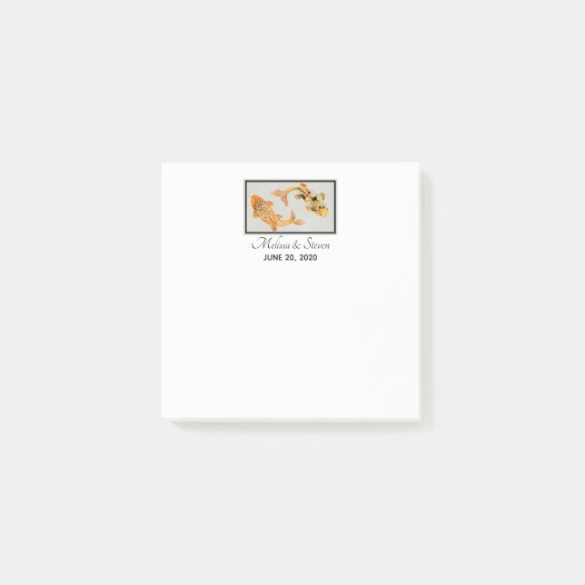 Post-it® Événement Mariage Gold Koi Poisson (Devant)