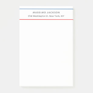 Post-it® Exclusif Personnel Moderne Bleu Rouge Blanc