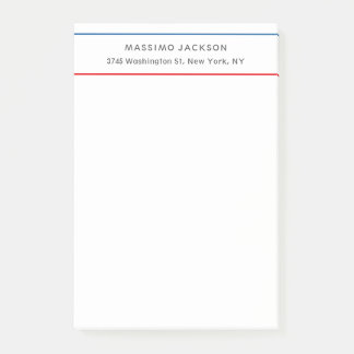 Post-it® Exclusif Personnel Moderne Bleu Rouge Blanc