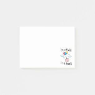 Post-it® Excusez-moi pendant que je voyage dans le monde