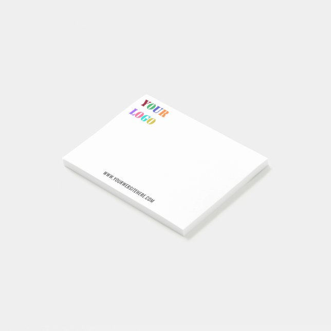 Post-it® Exemple de logo personnalisé et de notes explicite (Incliné)