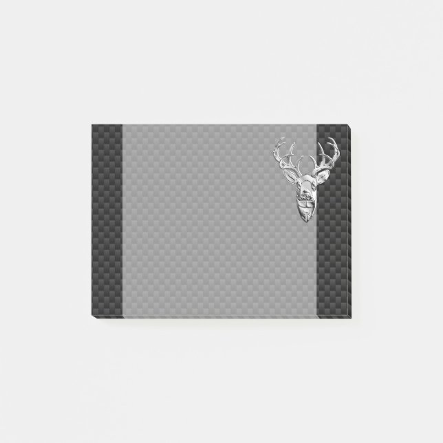 Post-it® Face de cerf en argent sur impression en fibre de  (Devant)