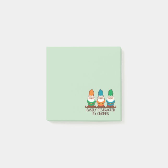 Post-it® Facilement distrait par des gnomes mignons (Devant)