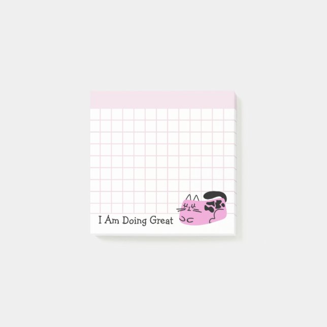 Post-it® Faire un super chat Doodle Rose (Devant)