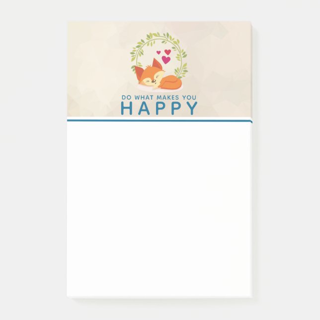 Post-it® Faites ce qui vous rend heureux Renard dormant ave (Devant)