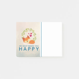 Post-it® Faites ce qui vous rend heureux Renard dormant ave