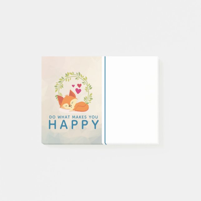 Post-it® Faites ce qui vous rend heureux Renard dormant ave (Devant)