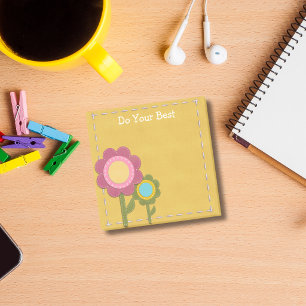 Post-it® Faites de votre mieux Fleur cousue