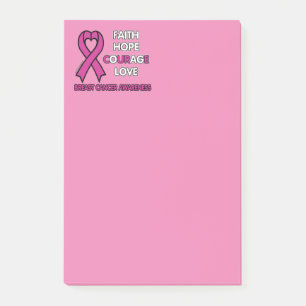 Post-it® Faith Hope Courage Love...Cancer du sein