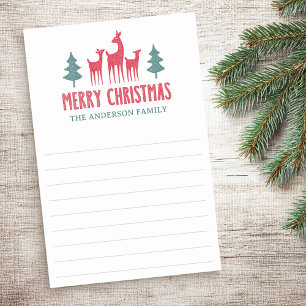 Post-it® Famille de cerfs Joyeux Noël nom aligné