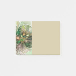 Post-it® Fantaisie Moderne Abstraite Fleur Fractale Colorée