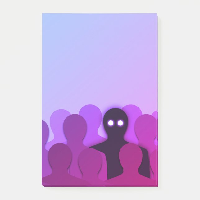 Post-it® Fantôme éffrayant dans l'art d'horreur de foule de (Devant)