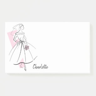 Post-it® Fashion Bride Pink Nom post-it notes