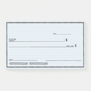 Post-it® Faux chèque en blanc