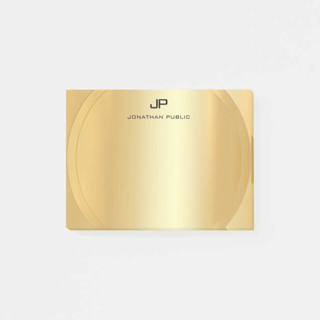 Post-it® Faux Gold Elegant Moderne Monogram Modèle (Devant)